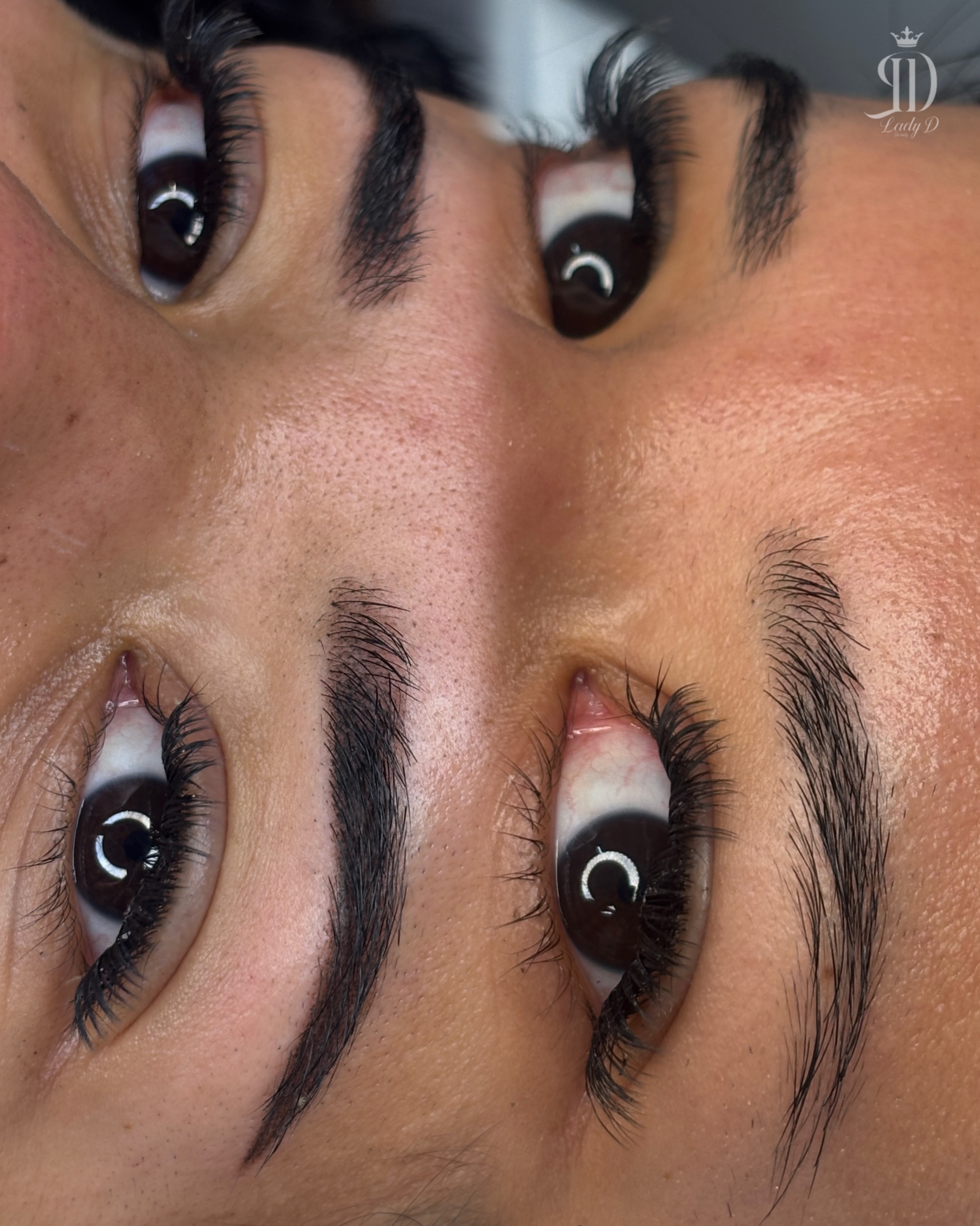 Powder brows permanent makeup before and after — Beauty by Lady D, Nicosia